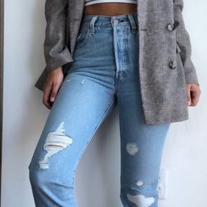 Levi’s 501 High rise distressed mom jeans